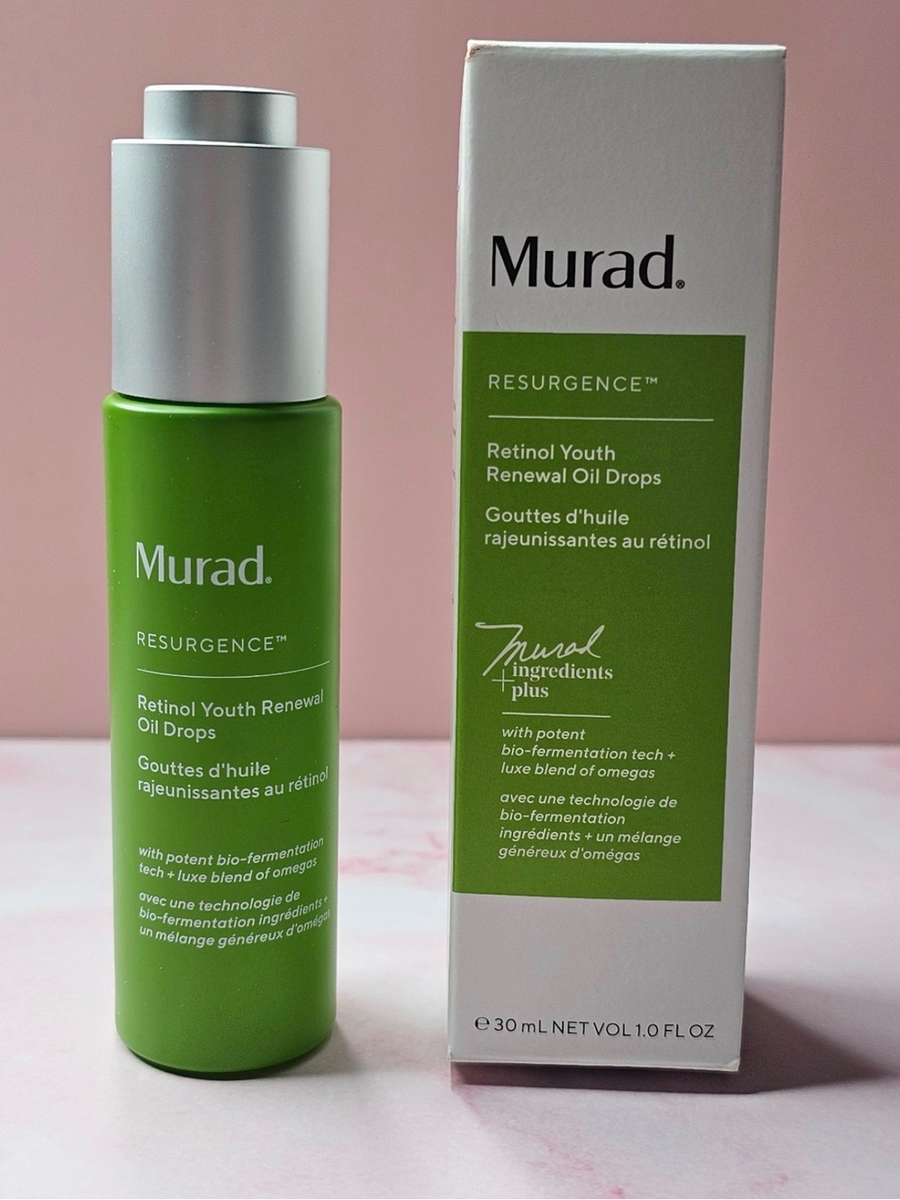 Murad Resurgence Retinol Youth Renewal Oil Drops - Green & White